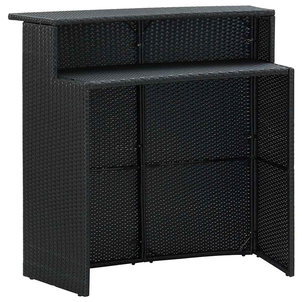 Vidaxl tuinbartafel 120x55x110 cm poly rattan zwart