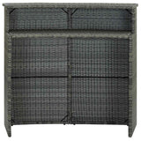 Vidaxl tuinbartafel 120x55x110 cm poly rattan grijs