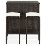 Vidaxl 3-delige barset poly rattan bruin