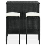 Vidaxl 3-delige barset poly rattan zwart