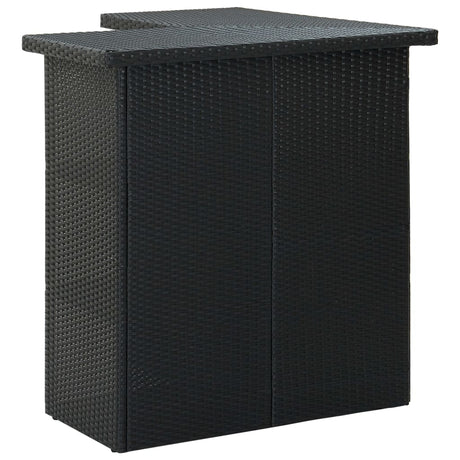 Vidaxl hoekbartafel 100x50x105 cm poly rattan zwart