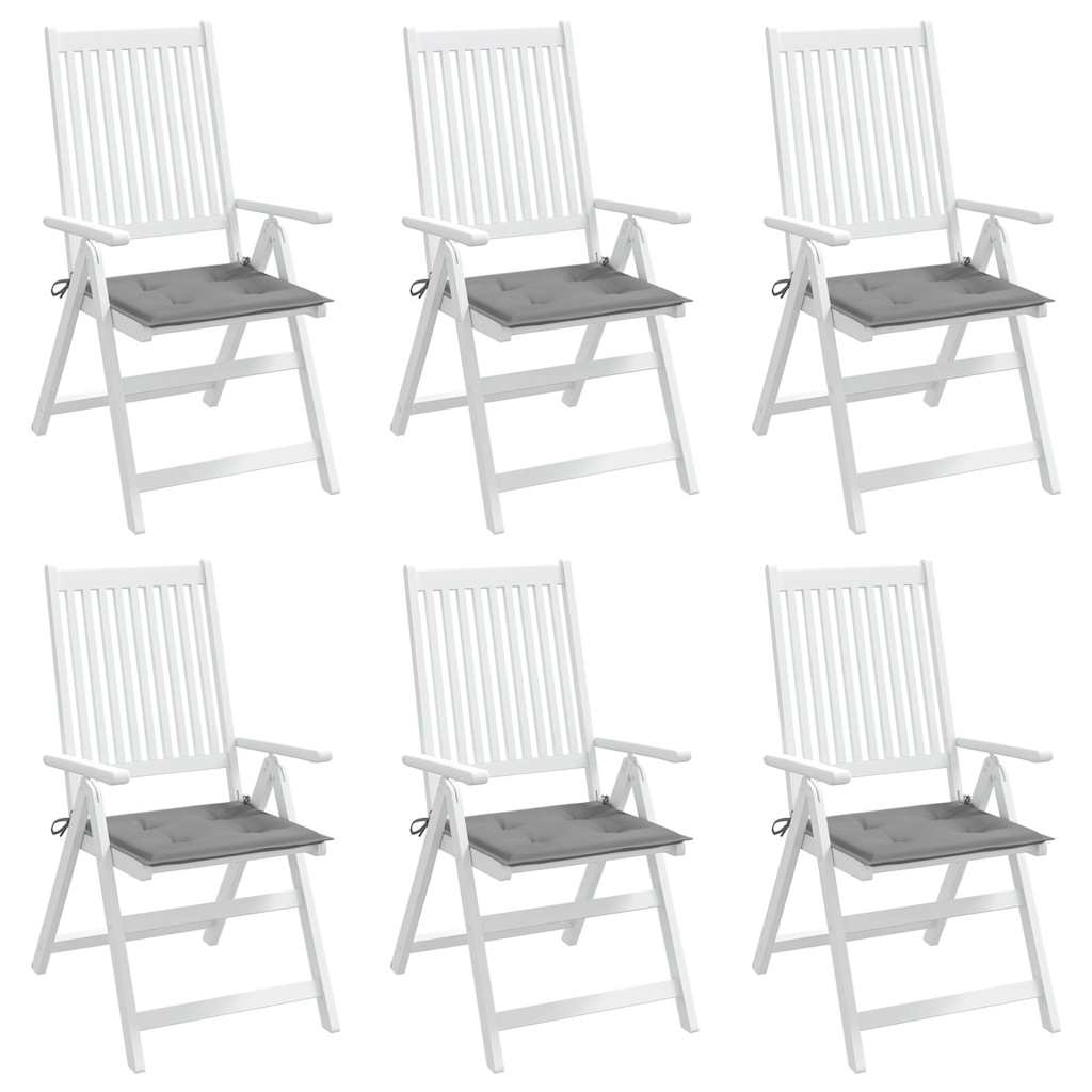 Vidaxl tuinstoelkussens 6 st 40x40x3 cm oxford stof grijs