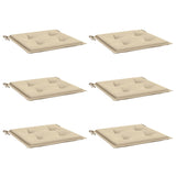 Coussins de chaise de jardin vidaxl 6 pcs 40x40x3 cm oxford tissu beige