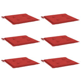 Vidaxl tuinstoelkussens 6 st 40x40x4 cm oxford stof rood