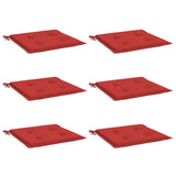 Coussins de chaise de jardin vidaxl 6 st 40x40x3 cm oxford tissu rouge