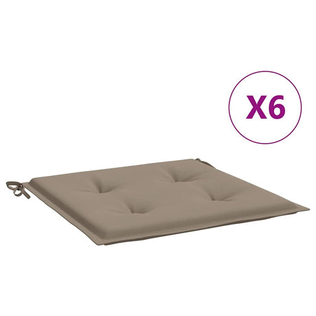 Vidaxl tuinstoelkussens 6 st 40x40x4 cm oxford stof taupe