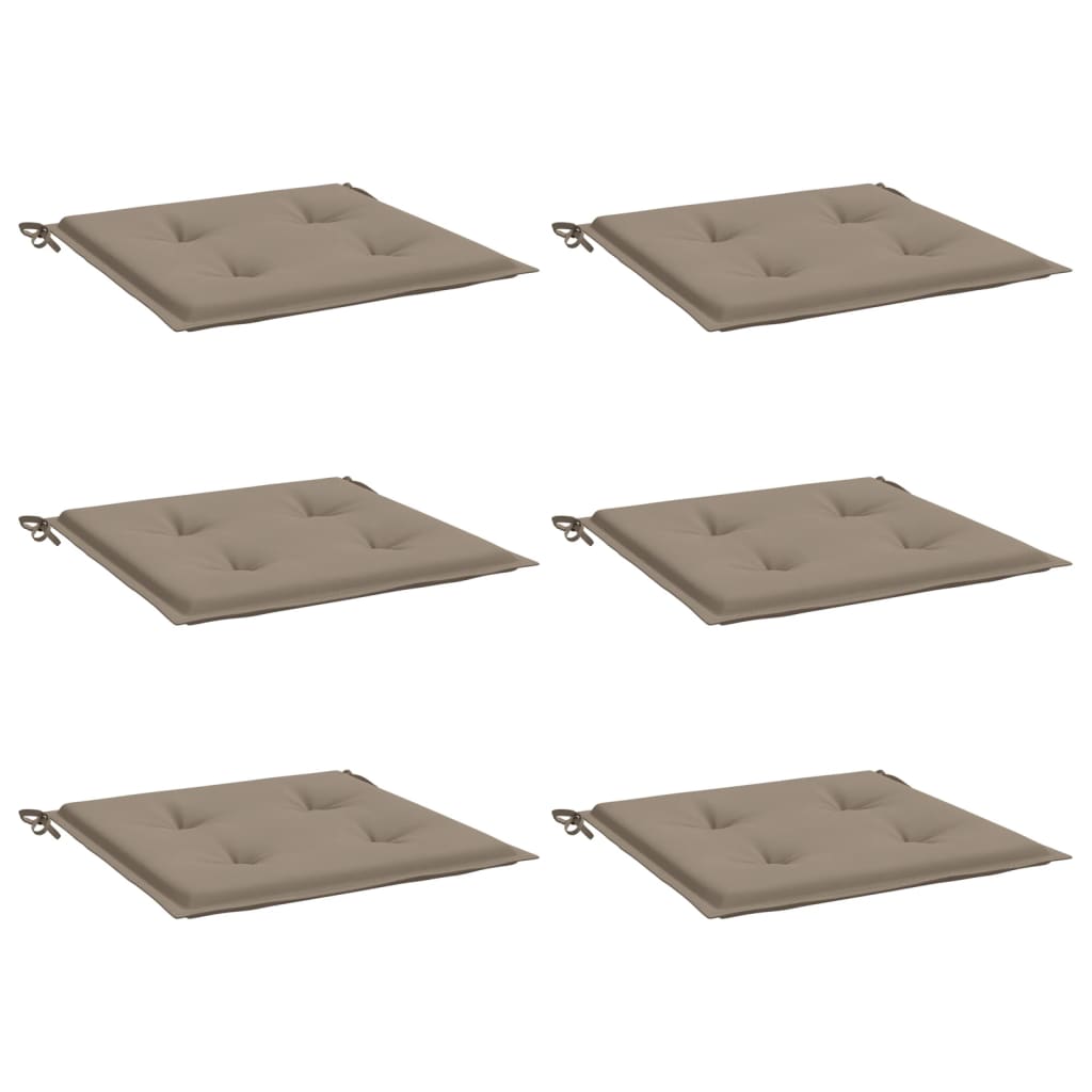 Cojines de silla de jardín Vidaxl 6 PCS 40x40x3 CM Oxford Fabric Taupe