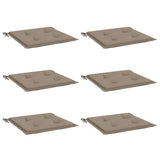 Cojines de silla de jardín Vidaxl 6 PCS 40x40x3 CM Oxford Fabric Taupe