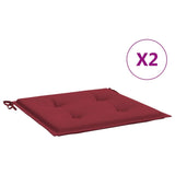 Vidaxl Garden Silla Cushions 2 ST 40x40x3 CM Oxford Fabric Wine Red