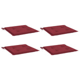 Cojines de silla de jardín Vidaxl 4 PCS 40x40x3 CM Oxford Fabric Wine Red