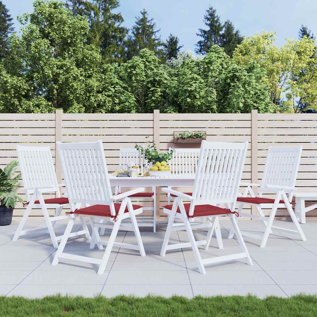 Vidaxl tuinstoelkussens 6 st 40x40x4 cm oxford stof wijnrood