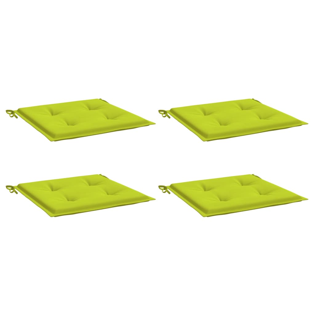 Cojines de silla de jardín de Vidaxl 4 PCS 40x40x3 CM Oxford Fabric Verde brillante