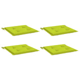 Cojines de silla de jardín de Vidaxl 4 PCS 40x40x3 CM Oxford Fabric Verde brillante