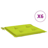 Cojines de silla de jardín de Vidaxl 6 PCS 40x40x3 CM Oxford Fabric Verde brillante