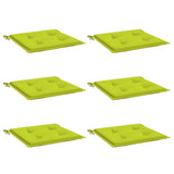 Cojines de silla de jardín de Vidaxl 6 PCS 40x40x3 CM Oxford Fabric Verde brillante