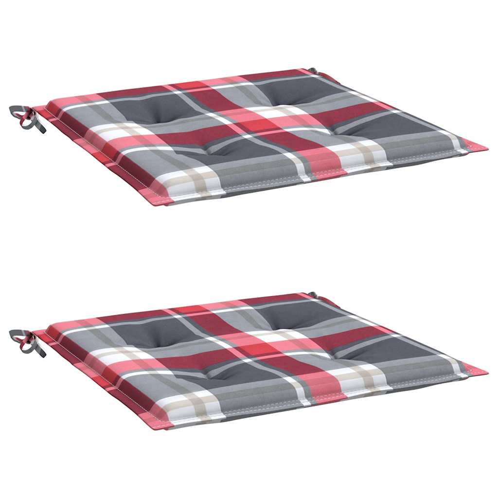 Vidaxl tuinstoelkussens 2 st 40x40x4 cm oxford stof ruitpatroon rood