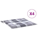 Vidaxl tuinstoelkussens 4 st 40x40x4 cm oxford stof ruitpatroon grijs
