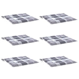 Vidaxl tuinstoelkussens 6 st 40x40x4 cm oxford stof ruitpatroon grijs