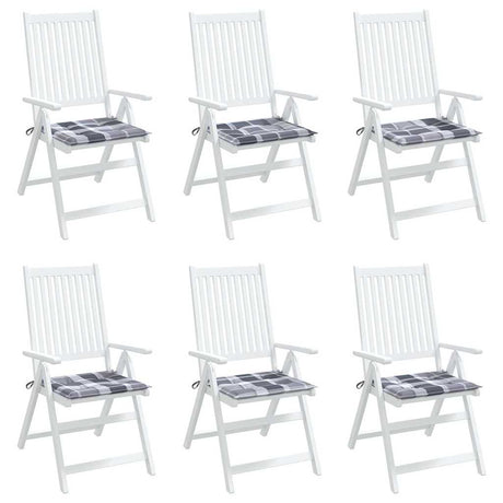 Vidaxl tuinstoelkussens 6 st 40x40x3 cm oxford stof ruitpatroon grijs