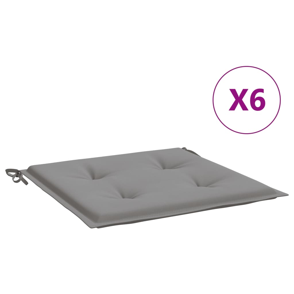 Vidaxl tuinstoelkussens 6 st 50x50x4 cm oxford stof grijs