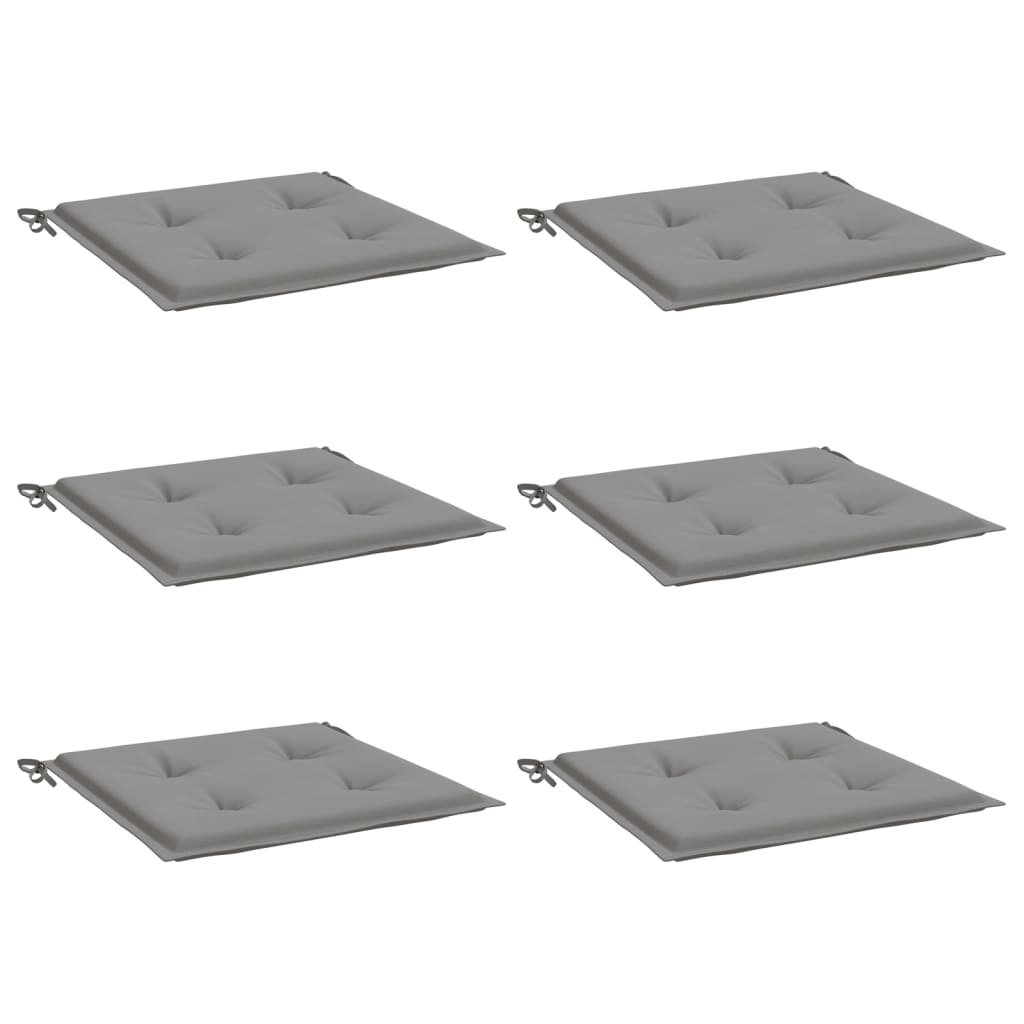 Vidaxl tuinstoelkussens 6 st 50x50x4 cm oxford stof grijs