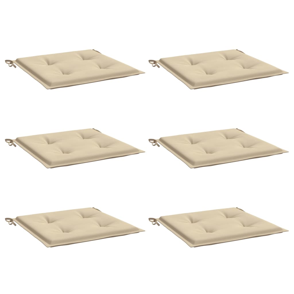 Cojines de silla de jardín Vidaxl 6 st 50x50x3 cm oxford tela beige