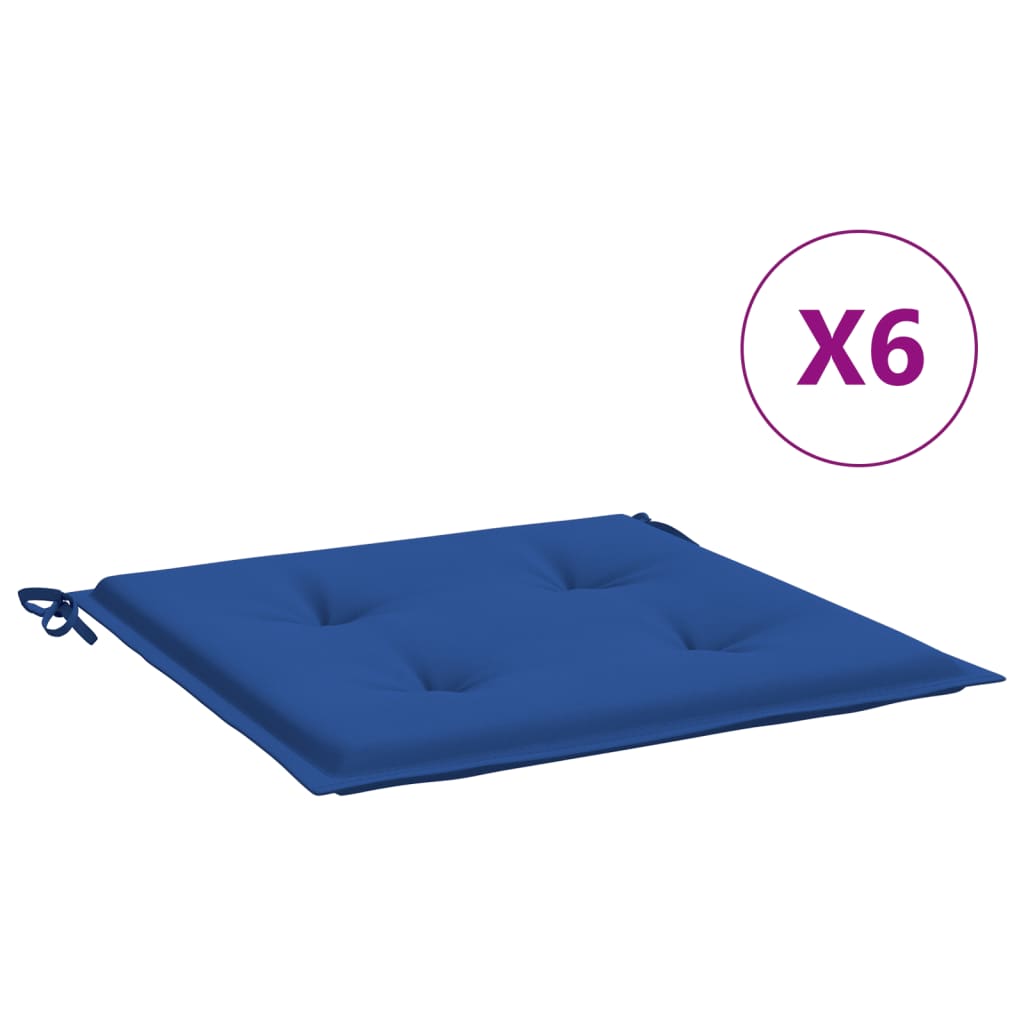 Vidaxl Garden Stol Puder 6 St 50x50x3 cm Oxford Stof Royal Blue