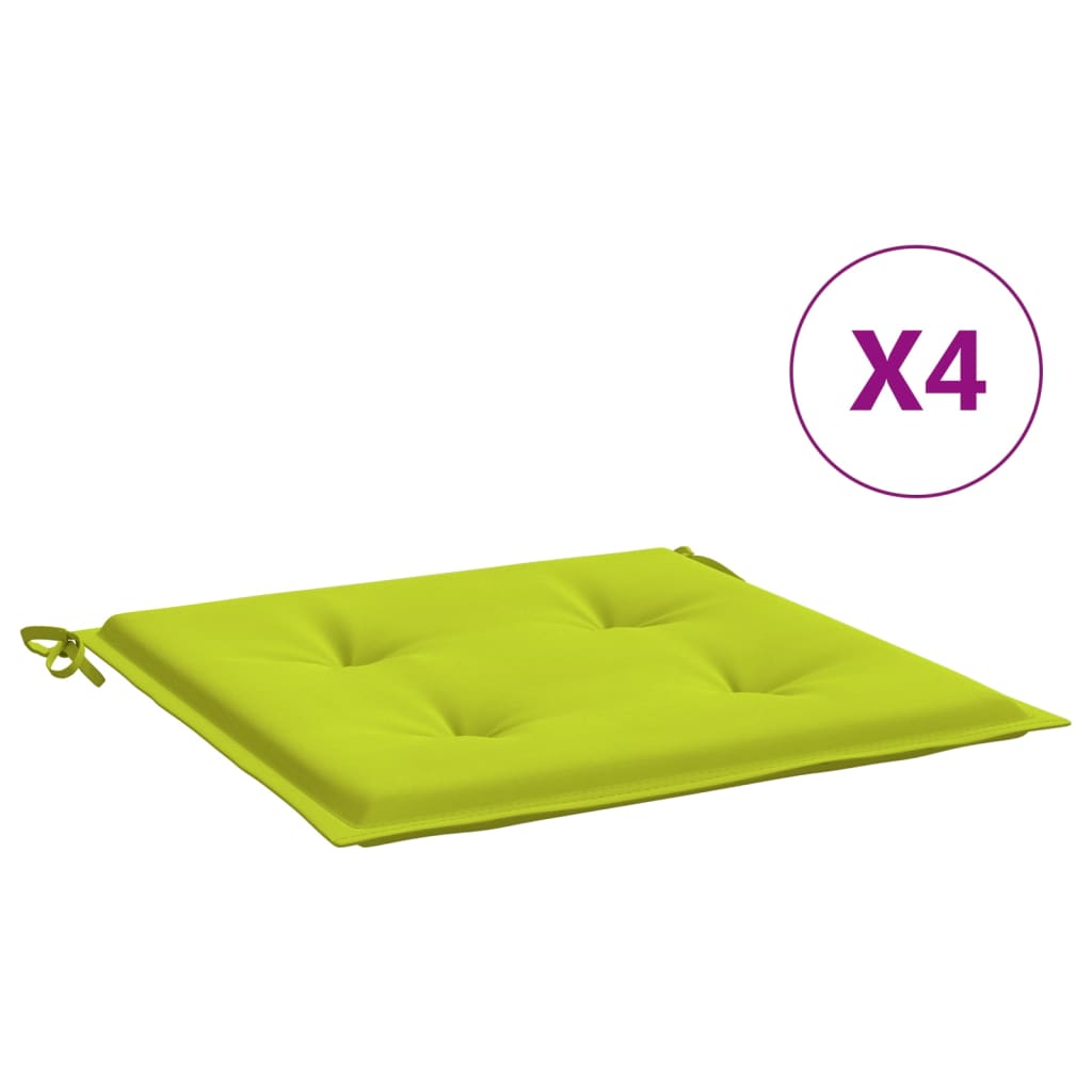 Cuscini da sedia da giardino Vidaxl 4 ST 50x50x3 cm tessuto oxford verde brillante