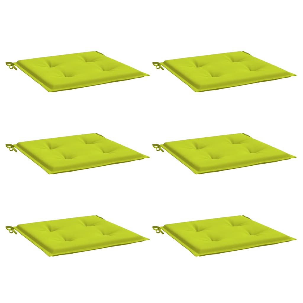 Cojines de silla de jardín Vidaxl 6 st 50x50x3 cm oxford tela verde brillante