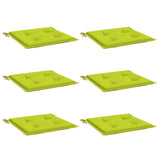 Cojines de silla de jardín Vidaxl 6 st 50x50x3 cm oxford tela verde brillante