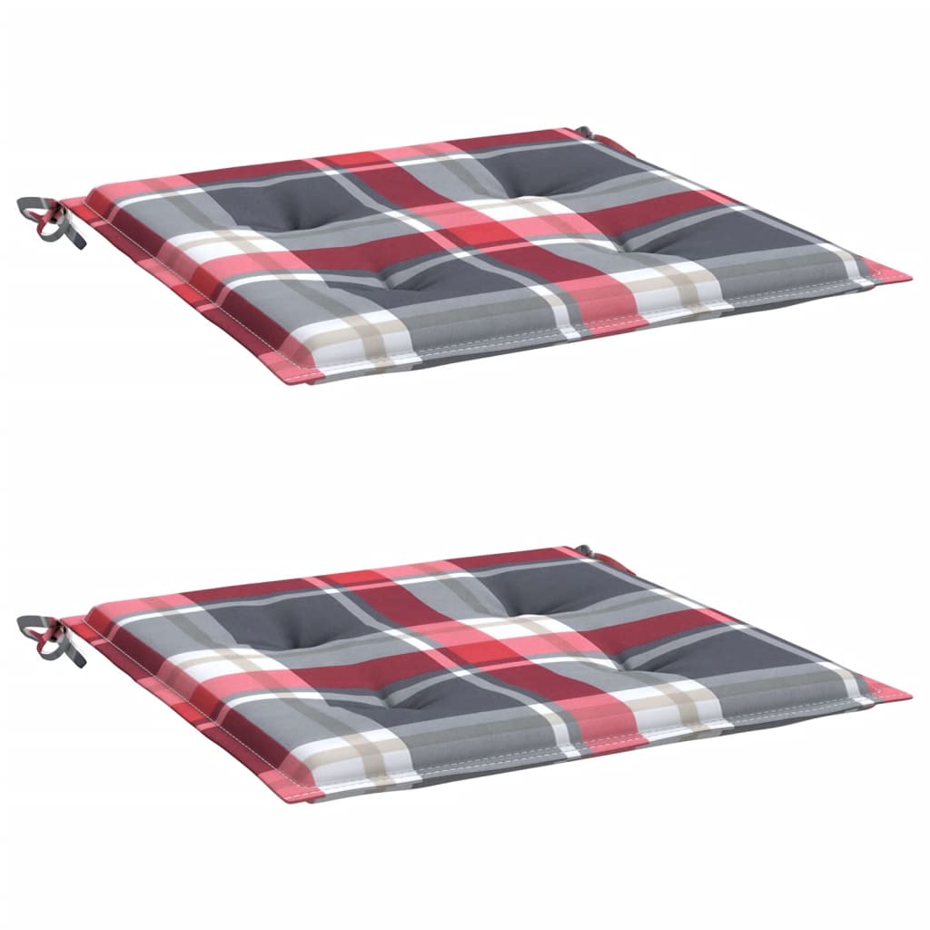 Vidaxl tuinstoelkussens 2 st 50x50x4 cm oxford stof ruitpatroon rood