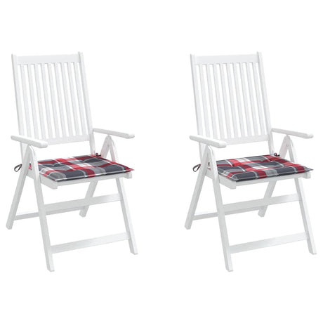 Vidaxl tuinstoelkussens 2 st 50x50x3 cm oxford stof ruitpatroon rood