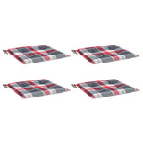 Vidaxl tuinstoelkussens 4 st 50x50x4 cm oxford stof ruitpatroon rood