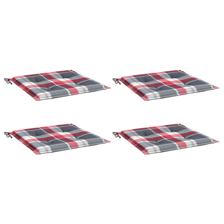 Vidaxl tuinstoelkussens 4 st 50x50x4 cm oxford stof ruitpatroon rood