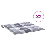 Vidaxl tuinstoelkussens 2 st 50x50x4 cm oxford stof ruitpatroon grijs