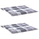 Vidaxl tuinstoelkussens 2 st 50x50x4 cm oxford stof ruitpatroon grijs