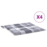Vidaxl tuinstoelkussens 4 st 50x50x4 cm oxford stof ruitpatroon grijs