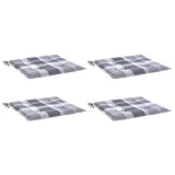 Vidaxl tuinstoelkussens 4 st 50x50x4 cm oxford stof ruitpatroon grijs