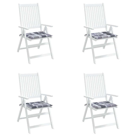Vidaxl tuinstoelkussens 4 st 50x50x3 cm oxford stof ruitpatroon grijs