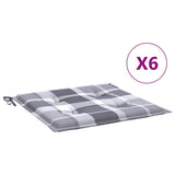 Vidaxl tuinstoelkussens 6 st 50x50x4 cm oxford stof ruitpatroon grijs