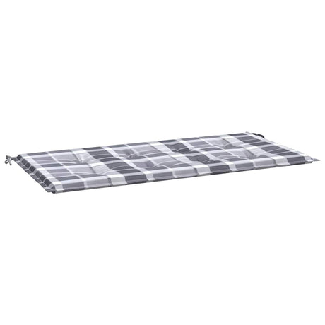 Vidaxl tuinbankkussen 120x50x4 cm oxford stof ruitpatroon grijs