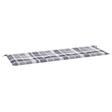 Vidaxl tuinbankkussen 150x50x4 cm oxford stof ruitpatroon grijs