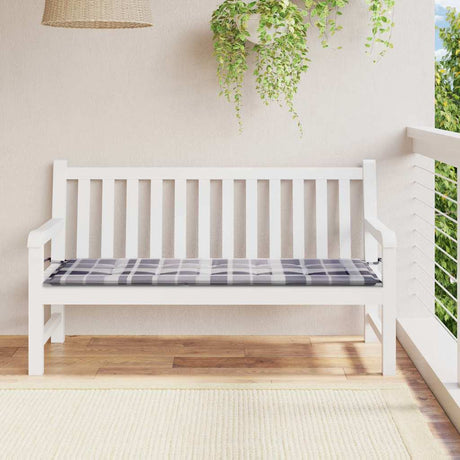Vidaxl tuinbankkussen 150x50x3 cm oxford stof ruitpatroon grijs