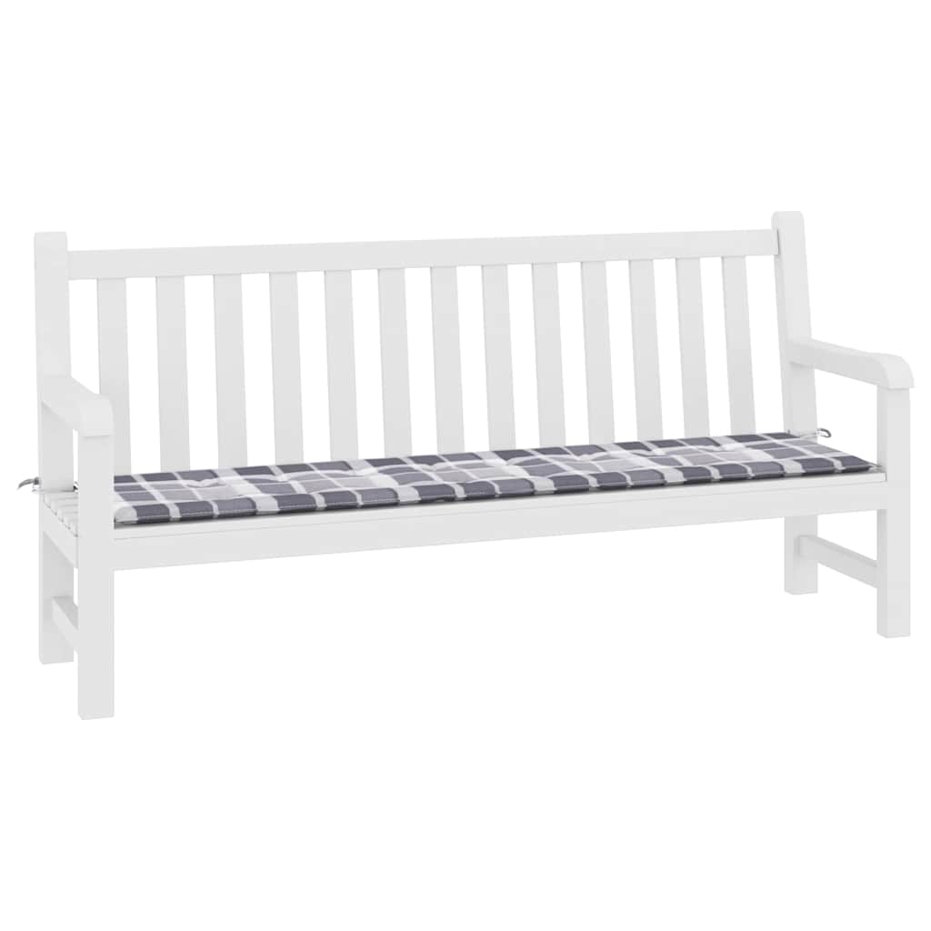 Vidaxl tuinbankkussen 200x50x4 cm oxford stof ruitpatroon grijs