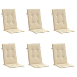 Vidaxl Garden Chair Cushions High 6 ST HIGH Back 120x50x3 cm Tissu beige