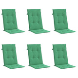 Vidaxl tuinstoelkussens 6 st hoge rug 120x50x3 cm stof groen