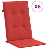 Vidaxl Garden Chair Cudions 6 st High Back 120x50x3 cm tygrött