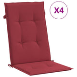 Vidaxl Gaart CHAIR KUSHIOUNEN 4 ST HËLLECH HËLLEKT 120X50X3 CM FABR KANN RED