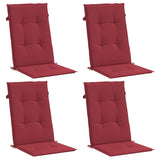 Vidaxl tuinstoelkussens 4 st hoge rug 120x50x3 cm stof wijnrood