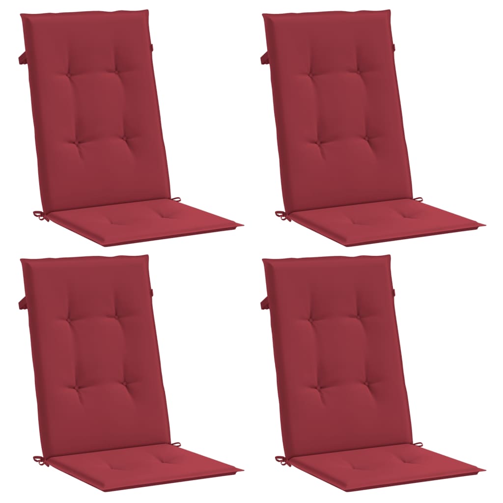 Vidaxl Gaart CHAIR KUSHIOUNEN 4 ST HËLLECH HËLLEKT 120X50X3 CM FABR KANN RED